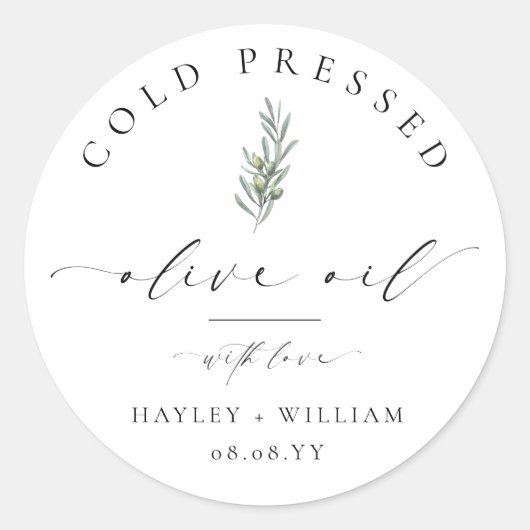 Ellesmere Olijfolie Ronde Sticker (Voorkant)