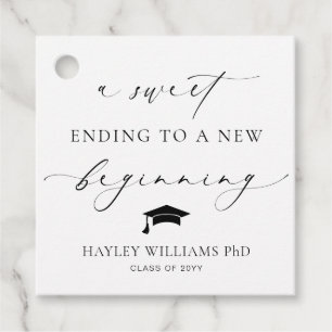 Ellesmere Sweet Ending Nieuw beginnend Afstuderen Bedankjes Labels