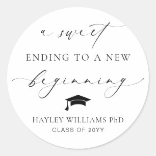 Ellesmere Sweet Ending Nieuw beginnend Afstuderen Ronde Sticker