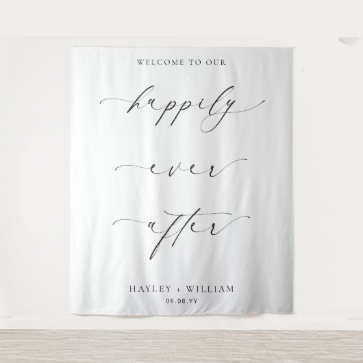 Ellesmere Tot in geluk getrouwd trouwdag Wandkleed (Voorkant)