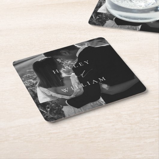 Ellesmere Trouwfoto Kartonnen Onderzetters (Schuin)