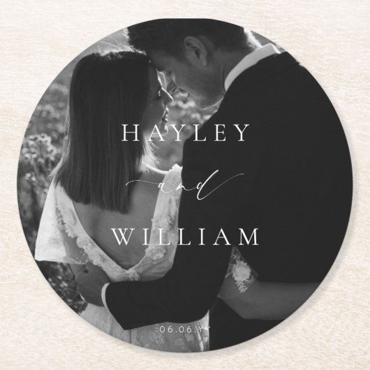 Ellesmere Trouwfoto Ronde Kartonnen Onderzetter (Voorkant)