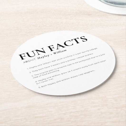 Ellesmere Wedding Fun Facts Ronde Kartonnen Onderzetter (Gebogen)