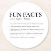 Ellesmere Wedding Fun Facts Ronde Kartonnen Onderzetter (Voorkant)