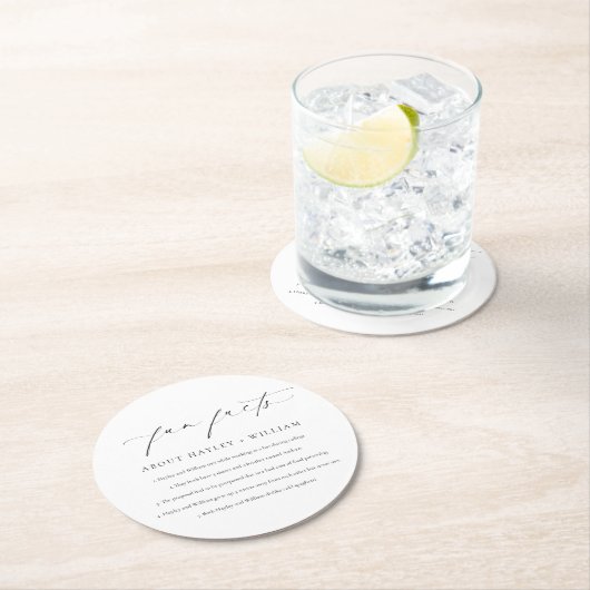 Ellesmere Wedding Fun Facts Ronde Kartonnen Onderzetter (Insitu)