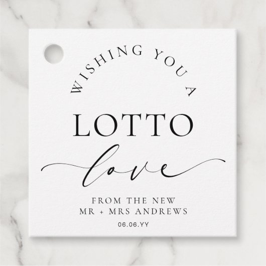 Ellesmere Wishing You A Lotto Love Bruiloft Bedankjes Labels (Voorkant)