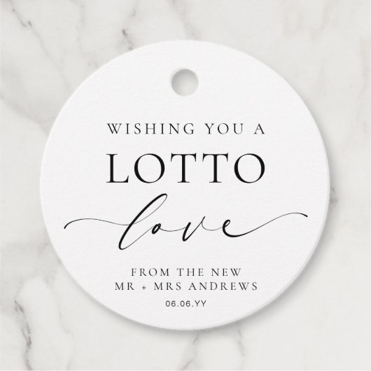 Ellesmere Wishing You A Lotto Love Bruiloft Bedankjes Labels (Voorkant)