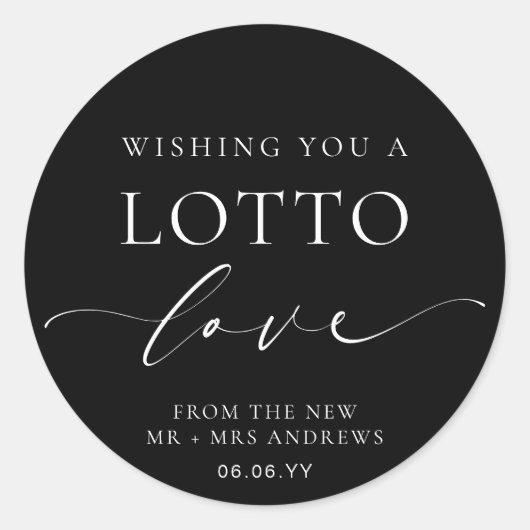 Ellesmere Wishing You A Lotto Love Bruiloft Ronde Sticker (Voorkant)