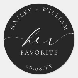 Ellesmere Zwarte Haar Favoriet Ronde Sticker