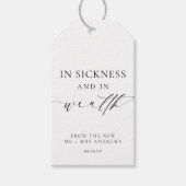 EllesmereIn ziekte en rijkdom Loterij Bruiloft Cadeaulabel (Voorkant)