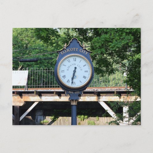 Ellicott City, Maryland Clock Briefkaart (Voorkant)