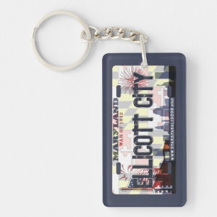Ellicott City Maryland vlag licentie bord sleutelh Sleutelhanger