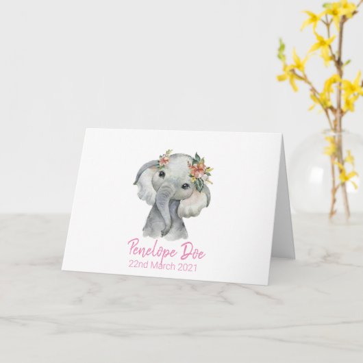 Ellie Birth Kaart (Gele Bloem)