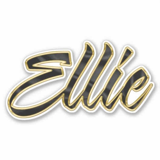 Ellie black gold Lettering Aufkleber Sticker (Voorkant)