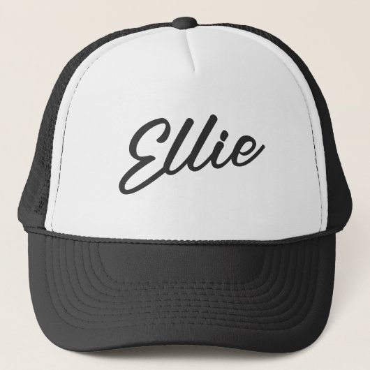 Ellie Custom wit en zwart Trucker Pet (Voorkant)