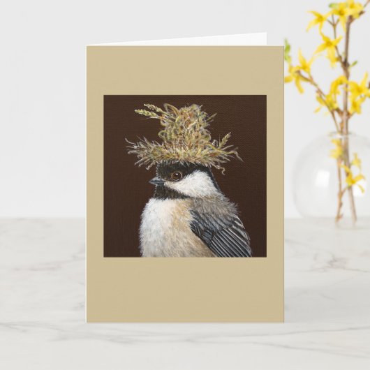 Ellie de chickadekaart kaart (Gele Bloem)