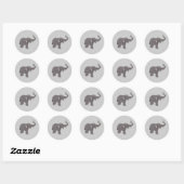 Ellie de Elephant Ronde Sticker (Vel)