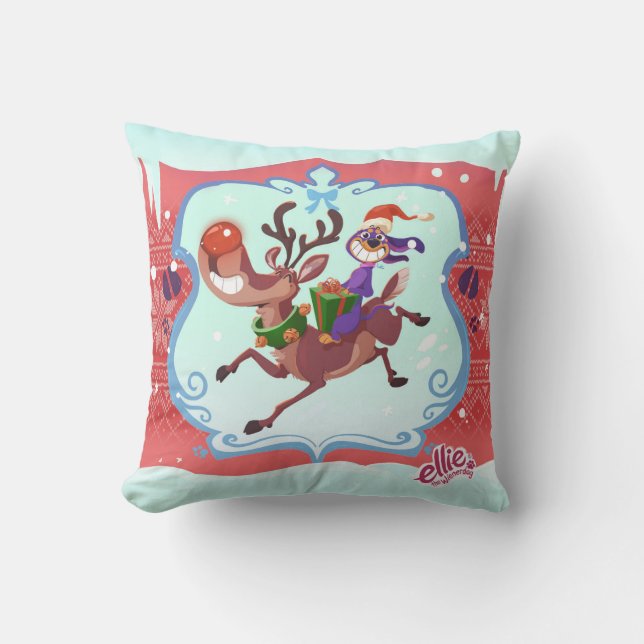 Ellie de Wienerdog® WeenDeer Kerst Kussen (Voorkant)