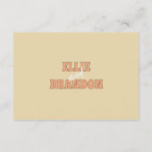 ELLIE eenvoudige retro moderne bruiloft details Informatiekaartje (Achterkant)
