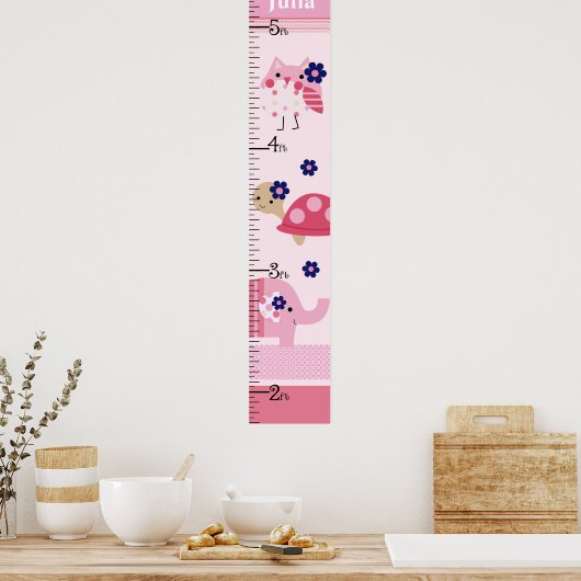 Ellie/Ella Elephant/Owl Growth Chart Keep at 8x44! Poster (Keuken)