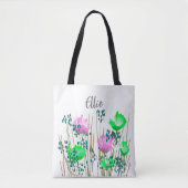 Ellie Floral Monogram Tote Bag (Voorkant)