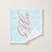 Ellie Herhalende Naam Patroon Bad Handdoek (Wasdoekje)