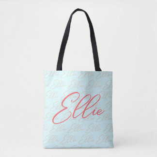 Ellie Herhalende Naam Patroon Tote Bag
