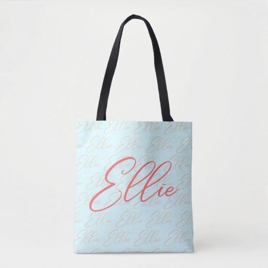 Ellie Herhalende Naam Patroon Tote Bag (Voorkant)