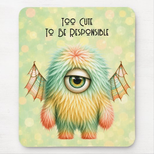Ellie – Het Grootogige Skeptische Monster Muismat (Voorkant)