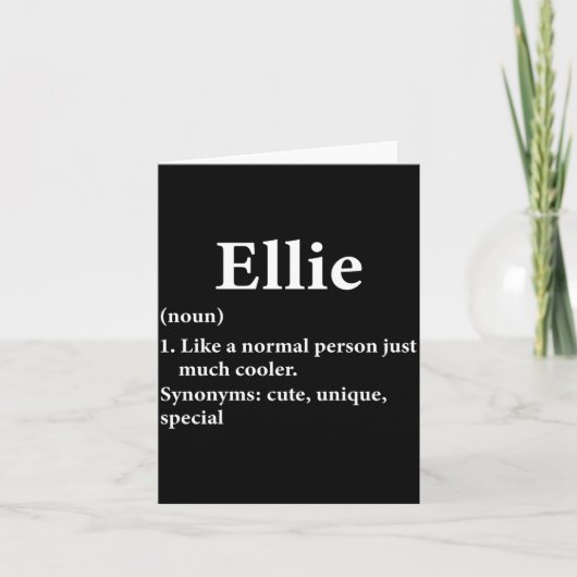 Ellie Name Definition  Kaart (Voorkant)