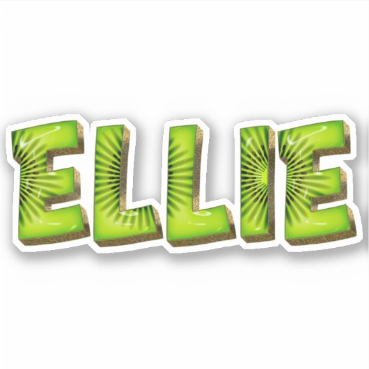 Ellie Name Kiwi Design Aufkleber Sticker (Voorkant)