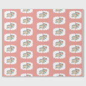 Ellie Olifant en de Blauwe Vogel op Roze Cadeaupapier (Vlak)