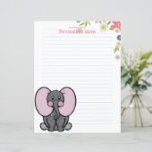 Ellie Phant Floral Lined Paper Sheet (Staand voorkant)