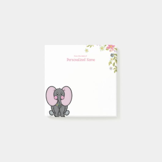 Ellie Phant Floral Post-it® Notes (Voorkant)
