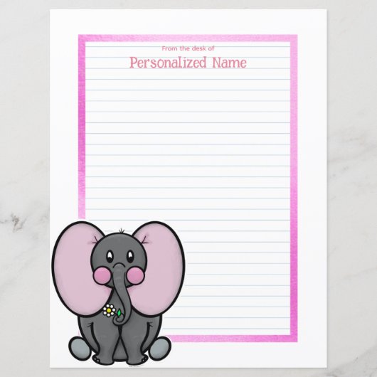 Ellie Phant Lijst bekleed papier blad (Voorkant)