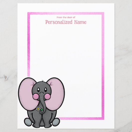 Ellie Phant Lijst Ongevoerd Papieren Blad (Voorkant)