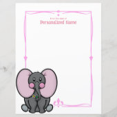 Ellie Phant Roze Ongevoerd Papierblad (Voorkant)
