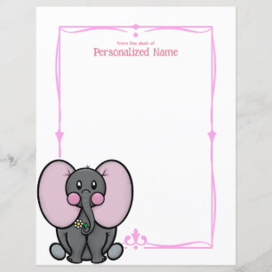 Ellie Phant Roze Ongevoerd Papierblad