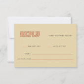 ELLIE Retro Bold & Moderne Typografie Huwelijk RSVP Kaartje (Achterkant)