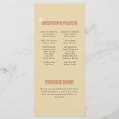 ELLIE Retro Bold Typografie Huwelijksceremonie Programmakaart (Achterkant)