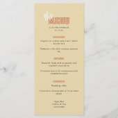 ELLIE Retro Modern & Bold Beige Trouwen Menu (Voorkant)