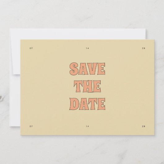 ELLIE Retro Modern & Bold Beige Trouwen Save The Date (Voorkant)
