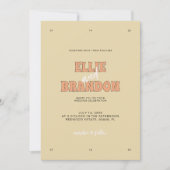 ELLIE Retro Modern Bold Typografie Huwelijk Kaart (Voorkant)