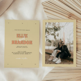 ELLIE Retro Modern Bold Typografie Huwelijk Kaart