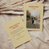 ELLIE Retro moderne & gewaagde trouwfoto Bedankkaart