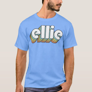 Ellie Retro Rainbow Typography Vervaagde stijl T-shirt