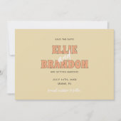 ELLIE Retro Vet Letterwerk Huwelijksfoto Save The Date (Voorkant)