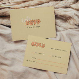 ELLIE Retro Vet & Moderne Typografie Huwelijk RSVP Kaartje