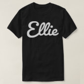 Ellie Typografie Wit Cursief Script T-shirt (Design voorkant)