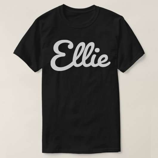 Ellie Typografie Wit Cursief Script T-shirt (Design voorkant)